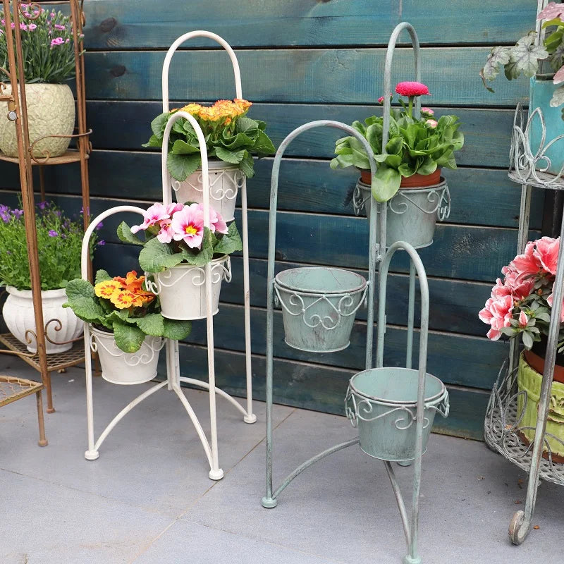 Factory Hot sale metal plant Stand Display Rack for Garden Patio Lawn Balcony display potted planter rack adjustable plant stand