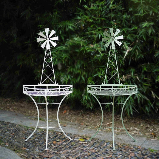 European iron work rotating windmill semi-circle garden rack outdoor Clematis climbing pergola balcony garden rack