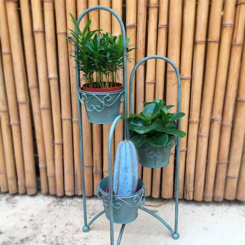 Factory Hot sale metal plant Stand Display Rack for Garden Patio Lawn Balcony display potted planter rack adjustable plant stand