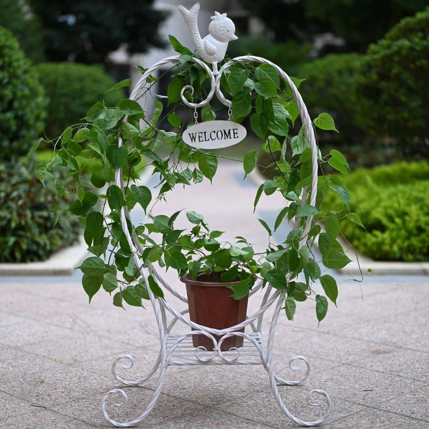 Modern simple new bird welcome frame outdoor garden villa floor type flower pot frame climbing vine rack