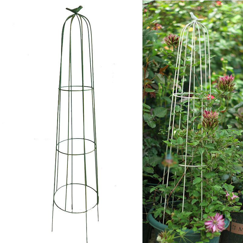 Garden Trellis Climbing Plants, Outdoor Indoor Potted Plant Support Round Obelisk Garden Trellis for Climbing Vine