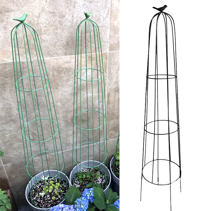 Garden Trellis Climbing Plants, Outdoor Indoor Potted Plant Support Round Obelisk Garden Trellis for Climbing Vine