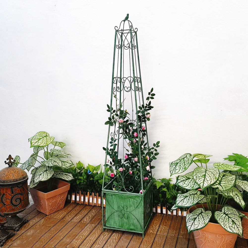 Decorative Metal Garden trellis Obelisk trellis Plant Tower Climbing Plant Support