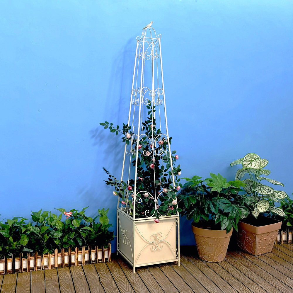 Decorative Metal Garden trellis Obelisk trellis Plant Tower Climbing Plant Support