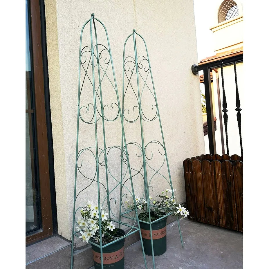 Metal Garden Trellis Leaves Plant Support Garden Plant Trellis Plant Cages Garden Obelisk