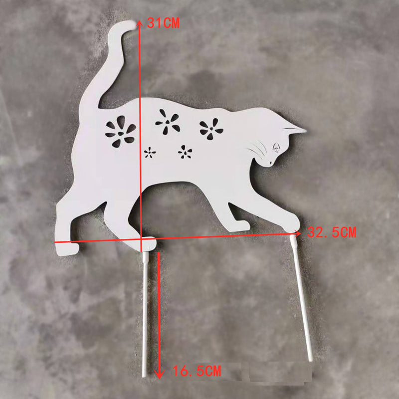 Garden Ornaments black Metal Cat Plug-in Iron Stakes Outdoor decorative stakes for garden Statues Decor for Lawn Patio