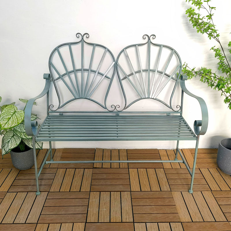 Iron Frame Black Patio Loveseats Outdoor Garden Bench patio benches