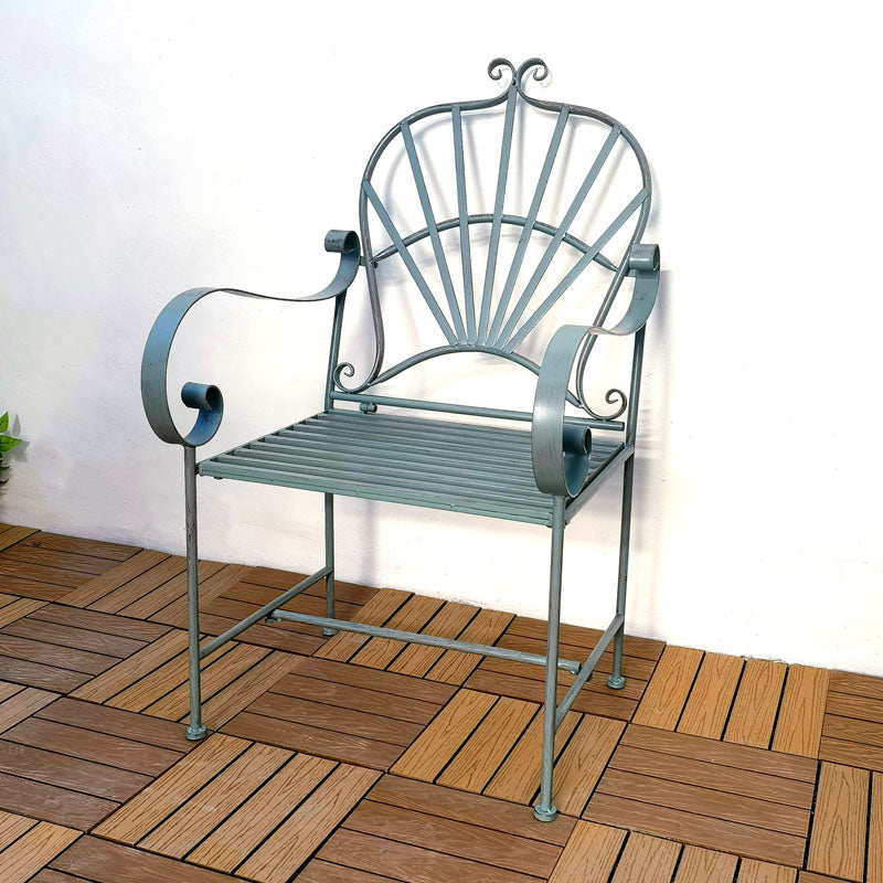 Vintage Metal Garden Outdoor Folding Chairs Bench Seating Wrought Iron Benches