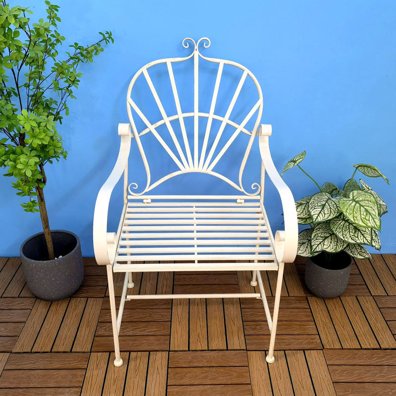 Vintage Metal Garden Outdoor Folding Chairs Bench Seating Wrought Iron Benches