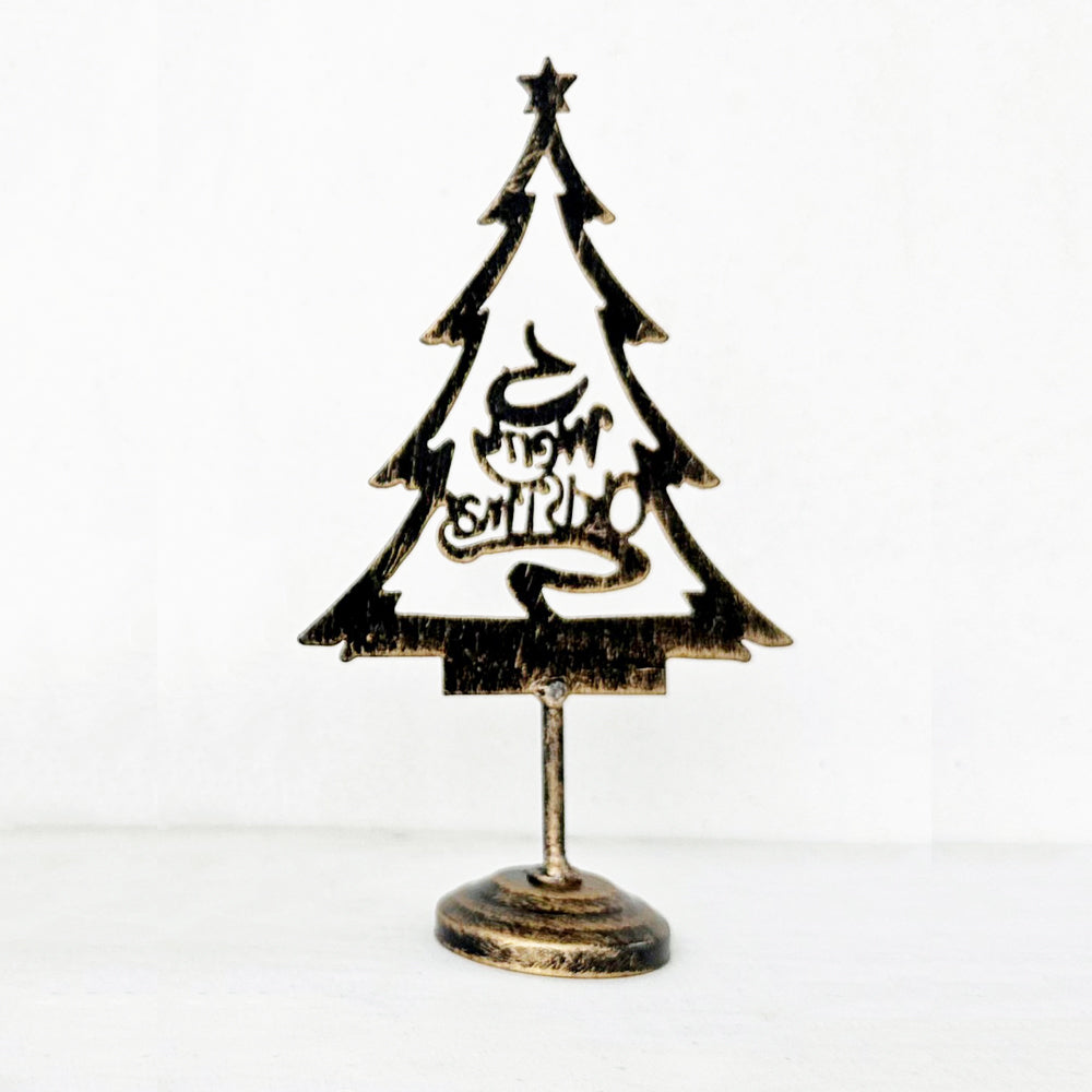 Factory Vintage Christmas Decoration for Home Xmas Supplies Metal Christmas trees Table Cabinet Ornament