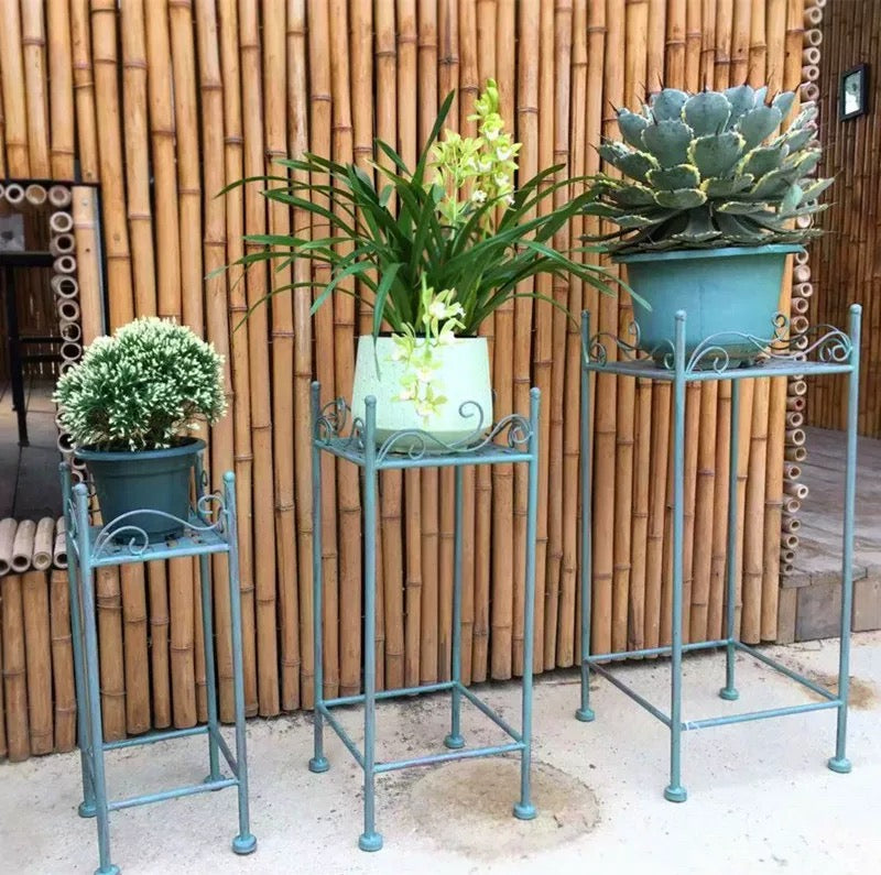 Combined Ladder iron stand for plant Flower Shelf for Outdoor metal flower stand 3 tier metal plant stand