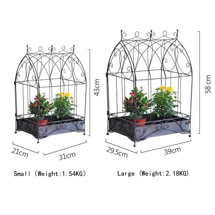 Wholesale 2 Sets Wire Cage Plant Stand metal decorative bird cages for flower shelf